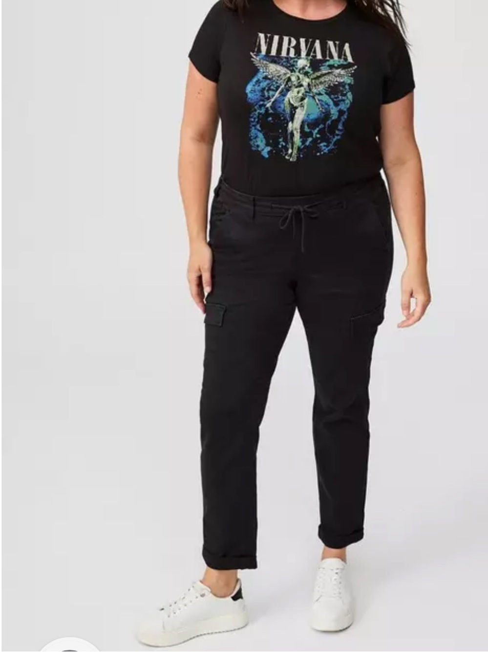 Torrid Weekend Straight Cargo Pants Pull On Black Utility Plus Size 2 Drawtsring